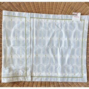 Serena & Lily Granada Percale King Sham (Photo Sample)-Sky Blue/Pear Green